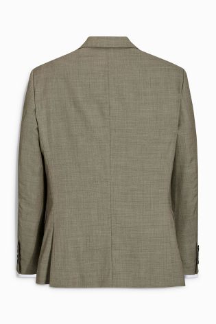 Taupe Wool Sharkskin Tailored Fit Suit: Jacket
